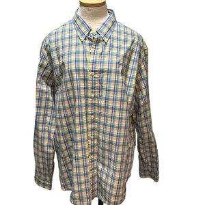 Ralph Lauren sz XXL cotton pastel plaid button down long sleeve shirt
